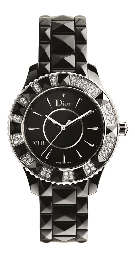 dior replacement black high-tech ceramic bracelet pyramid-shaped links|Christian Dior Dior VIII Ladies Watch Model: CD124BH2C001.